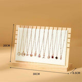 Darrahopens Health & Beauty > Cosmetic Storage > Makeup Organisation & Storage Bamboo Big Necklace Display Stand, Pendant Necklace Wood Jewellery Holder, Chain Jewelry Rack Organizer, Tabletop Display Boards for Home or Shop Sell Show (Beige,Only jewelry box)