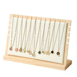 Darrahopens Health & Beauty > Cosmetic Storage > Makeup Organisation & Storage Bamboo Big Necklace Display Stand, Pendant Necklace Wood Jewellery Holder, Chain Jewelry Rack Organizer, Tabletop Display Boards for Home or Shop Sell Show (Beige,Only jewelry box)