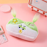 Darrahopens Health & Beauty > Cosmetic Storage > Makeup Organisation & Storage Beige and Light Green Hair Cute Plush Monster Pencil Case - Fluffy Stationery Pouch with DIY Styleable Hair for Kids