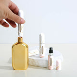 Darrahopens Health & Beauty > Cosmetic Storage > Makeup Organisation & Storage Black Chic Marble Travel Perfume Atomizer Set (3-Pack) - 5ml Leakproof Bottom-Fill Spray Bottles
