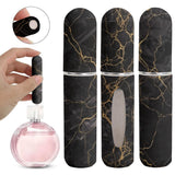 Darrahopens Health & Beauty > Cosmetic Storage > Makeup Organisation & Storage Black Chic Marble Travel Perfume Atomizer Set (3-Pack) - 5ml Leakproof Bottom-Fill Spray Bottles
