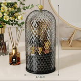 Darrahopens Health & Beauty > Cosmetic Storage > Makeup Organisation & Storage Black Elegant 360 Rotating Makeup Brush Holder & Cosmetic Organizer with Dustproof Dome Lid(Makeup is a prop for shooting and is not included)