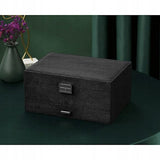 Darrahopens Health & Beauty > Cosmetic Storage > Makeup Organisation & Storage Black Jewelry Box with Key Lock, Multiple Compartments, Compatible with Yux