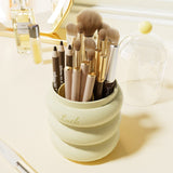 Darrahopens Health & Beauty > Cosmetic Storage > Makeup Organisation & Storage Blue 360° Rotating Makeup Brush Holder with Clear Dome – Stylish Organizer for Vanity, Desk, and Bathroom