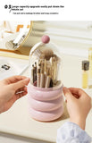 Darrahopens Health & Beauty > Cosmetic Storage > Makeup Organisation & Storage Blue 360° Rotating Makeup Brush Holder with Clear Dome – Stylish Organizer for Vanity, Desk, and Bathroom
