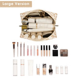 Darrahopens Health & Beauty > Cosmetic Storage > Makeup Organisation & Storage Checkered Makeup Bag Travel Makeup Bag Organizer Bag Makeup Bag Makeup Bag with Compartments for Ladies Girls (Large, Light Checkerboard)