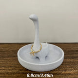 Darrahopens Health & Beauty > Cosmetic Storage > Makeup Organisation & Storage Dinosaur Jewelry Holder for Adorable Ring Display Cute Dino Ring Stand for Ring Storage Dino Ring Organizer Jewelry Display Ring Dish Tray