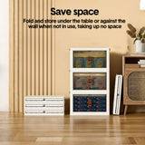 Darrahopens Health & Beauty > Cosmetic Storage > Makeup Organisation & Storage Foldable Storage Cabinet Stackable Bins Household Plastic Closet Multi-purpose Organizer Doors and Top Lid 2 Way Opening with 360 Degree Rotatable Wheels