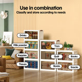 Darrahopens Health & Beauty > Cosmetic Storage > Makeup Organisation & Storage Foldable Storage Cabinet Stackable Bins Household Plastic Closet Multi-purpose Organizer Doors and Top Lid 2 Way Opening with 360 Degree Rotatable Wheels