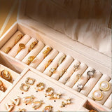Darrahopens Health & Beauty > Cosmetic Storage > Makeup Organisation & Storage Green  High-end Jewelry Storage Box for Necklaces, Earrings, Ear Studs, Bracelets, Rings, Exquisite Accessories, Gold, and Jewelry – Large Capacity, Ideal as a Gift for Mother’s Day, Father’s Day, Teacher’s Day, Halloween, Thanksgiving, and Christmas.