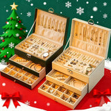 Darrahopens Health & Beauty > Cosmetic Storage > Makeup Organisation & Storage Green  High-end Jewelry Storage Box for Necklaces, Earrings, Ear Studs, Bracelets, Rings, Exquisite Accessories, Gold, and Jewelry – Large Capacity, Ideal as a Gift for Mother’s Day, Father’s Day, Teacher’s Day, Halloween, Thanksgiving, and Christmas.