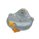 Darrahopens Health & Beauty > Cosmetic Storage > Makeup Organisation & Storage Grey Ceramic Seagull Soap Dish with Drainage Cute Cartoon Animal Soap Bar Holder for Bathroom Kitchen Sink Novelty Home Decor