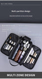 Darrahopens Health & Beauty > Cosmetic Storage > Makeup Organisation & Storage Large Capacity PU Leather Toiletry Bag - Multi-Compartment Dopp Kit & Cosmetic Organizer(Brown)