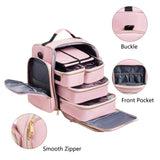 Darrahopens Health & Beauty > Cosmetic Storage > Makeup Organisation & Storage Large Capacity Travel Makeup Backpack with 5 Removable Organizer Cases & Jewelry Roll(pink)