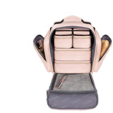 Darrahopens Health & Beauty > Cosmetic Storage > Makeup Organisation & Storage Large Capacity Travel Makeup Backpack with 5 Removable Organizer Cases & Jewelry Roll(pink)