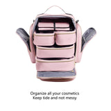 Darrahopens Health & Beauty > Cosmetic Storage > Makeup Organisation & Storage Large Capacity Travel Makeup Backpack with 5 Removable Organizer Cases & Jewelry Roll(pink)
