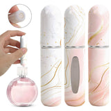 Darrahopens Health & Beauty > Cosmetic Storage > Makeup Organisation & Storage Light Pink Chic Marble Travel Perfume Atomizer Set (3-Pack) - 5ml Leakproof Bottom-Fill Spray Bottles