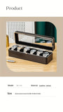 Darrahopens Health & Beauty > Cosmetic Storage > Makeup Organisation & Storage Luxury transparent-lid watch box with 6 fabric-lined compartments, portable and shockproof design, suitable for both men and women. Ideal for home, travel, or gifting—a refined storage solution for fine watches and jewelry. (brown)