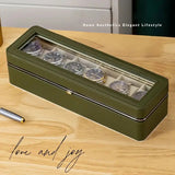 Darrahopens Health & Beauty > Cosmetic Storage > Makeup Organisation & Storage Luxury transparent-lid watch box with 6 fabric-lined compartments, portable and shockproof design, suitable for both men and women. Ideal for home, travel, or gifting—a refined storage solution for fine watches and jewelry. (Black)