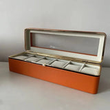 Darrahopens Health & Beauty > Cosmetic Storage > Makeup Organisation & Storage Luxury transparent-lid watch box with 6 fabric-lined compartments, portable and shockproof design, suitable for both men and women. Ideal for home, travel, or gifting—a refined storage solution for fine watches and jewelry. (White)