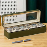 Darrahopens Health & Beauty > Cosmetic Storage > Makeup Organisation & Storage Luxury transparent-lid watch box with 6 fabric-lined compartments, portable and shockproof design, suitable for both men and women. Ideal for home, travel, or gifting—a refined storage solution for fine watches and jewelry. (White)