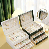 Darrahopens Health & Beauty > Cosmetic Storage > Makeup Organisation & Storage Pink High-end Jewelry Storage Box for Necklaces, Earrings, Ear Studs, Bracelets, Rings, Exquisite Accessories, Gold, and Jewelry – Large Capacity, Ideal as a Gift for Mother’s Day, Father’s Day, Teacher’s Day, Halloween, Thanksgiving, and Christmas.
