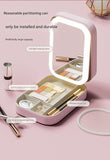 Darrahopens Health & Beauty > Cosmetic Storage > Makeup Organisation & Storage Portable Jewelry & Makeup Organizer Box with LED Touch Mirror - Rechargeable, Adjustable Lighting(white)