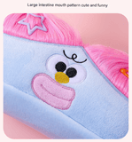 Darrahopens Health & Beauty > Cosmetic Storage > Makeup Organisation & Storage Purple and Blonde Hair Cute Plush Monster Pencil Case - Fluffy Stationery Pouch with DIY Styleable Hair for Kids