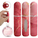 Darrahopens Health & Beauty > Cosmetic Storage > Makeup Organisation & Storage Red Chic Marble Travel Perfume Atomizer Set (3-Pack) - 5ml Leakproof Bottom-Fill Spray Bottles