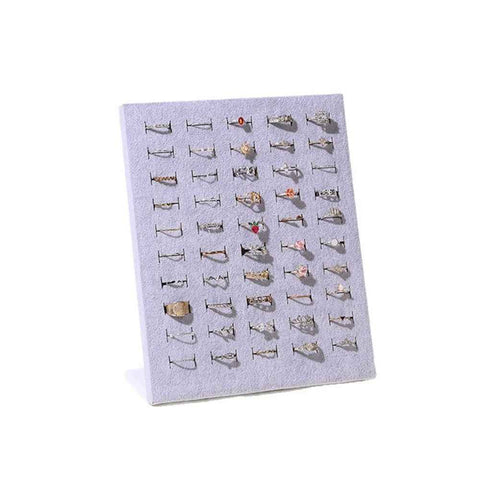 Darrahopens Health & Beauty > Cosmetic Storage > Makeup Organisation & Storage Ring Holder Stand, 50 Slots Jewelry Ring Display Storage Holder, Finger Jewelry Pad Showcase Organizer for Home or Store Sell Show（Only jewelry box）