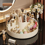Darrahopens Health & Beauty > Cosmetic Storage > Makeup Organisation & Storage Rotatable Luxury Cosmetic Organizer Desk Large Capacity Skincare Storage Shelf Vanity Tidy Tray Cosmetic Storage Box（black）