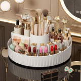 Darrahopens Health & Beauty > Cosmetic Storage > Makeup Organisation & Storage Rotatable Luxury Cosmetic Organizer Desk Large Capacity Skincare Storage Shelf Vanity Tidy Tray Cosmetic Storage Box（pink）