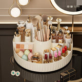 Darrahopens Health & Beauty > Cosmetic Storage > Makeup Organisation & Storage Rotatable Luxury Cosmetic Organizer Desk Large Capacity Skincare Storage Shelf Vanity Tidy Tray Cosmetic Storage Box（white）