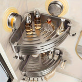 Darrahopens Health & Beauty > Cosmetic Storage > Makeup Organisation & Storage Space-Saving Suction Cup Bathroom Storage Rack | No Drilling Required, Strong Triangular Storage Shelf with Hooks, Suitable for Shower and Bathroom Walls/Tiles, Multi-Functional Organizer, All-Season Use, Bathroom Organization, Bathroom Accessories