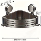 Darrahopens Health & Beauty > Cosmetic Storage > Makeup Organisation & Storage Space-Saving Suction Cup Bathroom Storage Rack | No Drilling Required, Strong Triangular Storage Shelf with Hooks, Suitable for Shower and Bathroom Walls/Tiles, Multi-Functional Organizer, All-Season Use, Bathroom Organization, Bathroom Accessories