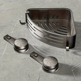 Darrahopens Health & Beauty > Cosmetic Storage > Makeup Organisation & Storage Space-Saving Suction Cup Bathroom Storage Rack | No Drilling Required, Strong Triangular Storage Shelf with Hooks, Suitable for Shower and Bathroom Walls/Tiles, Multi-Functional Organizer, All-Season Use, Bathroom Organization, Bathroom Accessories