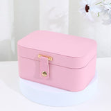 Darrahopens Health & Beauty > Cosmetic Storage > Makeup Organisation & Storage Travel Jewelry Case - 2 Layers with Velvet & Detachable Compartments - For Necklaces, Earrings & Bracelets - Pink