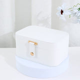 Darrahopens Health & Beauty > Cosmetic Storage > Makeup Organisation & Storage Travel Jewelry Case - 2 Layers with Velvet & Detachable Compartments - For Necklaces, Earrings & Bracelets - White