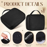 Darrahopens Health & Beauty > Cosmetic Storage > Makeup Organisation & Storage Travel Jewelry Organizer Case,Jewelry Bags for Traveling, Jewelry Binder with6Pcs Clear Zipper Velvet Pouches for Storing Earrings, Ring(Black，20*25*8cm)