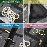 Darrahopens Health & Beauty > Cosmetic Storage > Makeup Organisation & Storage Travel Jewelry Organizer Case,Jewelry Bags for Traveling, Jewelry Binder with6Pcs Clear Zipper Velvet Pouches for Storing Earrings, Ring(Black，20*25*8cm)