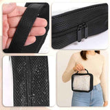 Darrahopens Health & Beauty > Cosmetic Storage > Makeup Organisation & Storage Travel Jewelry Organizer Case,Jewelry Bags for Traveling, Jewelry Binder with6Pcs Clear Zipper Velvet Pouches for Storing Earrings, Ring(Black，20*25*8cm)