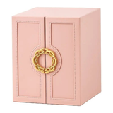 Darrahopens Health & Beauty > Cosmetic Storage > Makeup Organisation & Storage White   1 Large Faux Leather Jewelry Storage Box with 5 Drawers and Gold Handles - An elegant rectangular storage space for rings, necklaces, bracelets, earrings, and watches - Features soft fabric lining, side door design, textured surface finish - Luxur