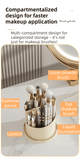 Darrahopens Health & Beauty > Cosmetic Storage > Makeup Organisation & Storage White 360° Rotating Makeup Brush Holder with Black Transparent Dust-Proof Sliding Door - Large Capacity Cosmetic Organizer, Professionaln Gradient Dual Zones