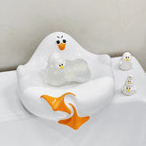 Darrahopens Health & Beauty > Cosmetic Storage > Makeup Organisation & Storage White Ceramic Seagull Soap Dish with Drainage Cute Cartoon Animal Soap Bar Holder for Bathroom Kitchen Sink Novelty Home Decor