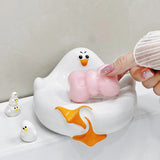 Darrahopens Health & Beauty > Cosmetic Storage > Makeup Organisation & Storage White Ceramic Seagull Soap Dish with Drainage Cute Cartoon Animal Soap Bar Holder for Bathroom Kitchen Sink Novelty Home Decor