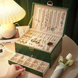 Darrahopens Health & Beauty > Cosmetic Storage > Makeup Organisation & Storage White High-end Jewelry Storage Box for Necklaces, Earrings, Ear Studs, Bracelets, Rings, Exquisite Accessories, Gold, and Jewelry – Large Capacity, Ideal as a Gift for Mother’s Day, Father’s Day, Teacher’s Day, Halloween, Thanksgiving, and Christmas.