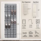 Darrahopens Health & Beauty > Cosmetic Storage > Makeup Organisation & Storage White Over the Door Shoe Organizer with 24 Mesh Pockets - Space Saving Hanging Storage for Shoes, Accessories, Pantry