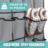 Darrahopens Health & Beauty > Cosmetic Storage > Makeup Organisation & Storage White Over the Door Shoe Organizer with 24 Mesh Pockets - Space Saving Hanging Storage for Shoes, Accessories, Pantry