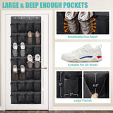 Darrahopens Health & Beauty > Cosmetic Storage > Makeup Organisation & Storage White Over the Door Shoe Organizer with 24 Mesh Pockets - Space Saving Hanging Storage for Shoes, Accessories, Pantry