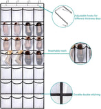 Darrahopens Health & Beauty > Cosmetic Storage > Makeup Organisation & Storage White Over the Door Shoe Organizer with 24 Mesh Pockets - Space Saving Hanging Storage for Shoes, Accessories, Pantry
